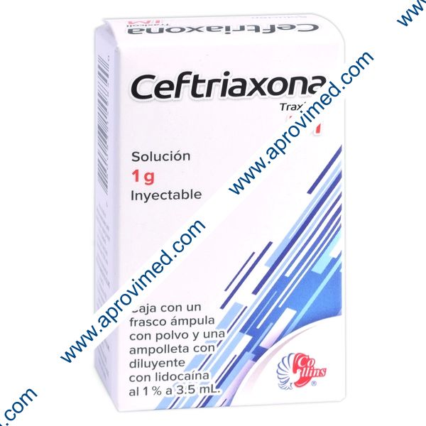 CEFTRIAXONA (Collins) I.M. Sol. Iny. c/1 FCO. AMP. 1 G/3.5 ML.