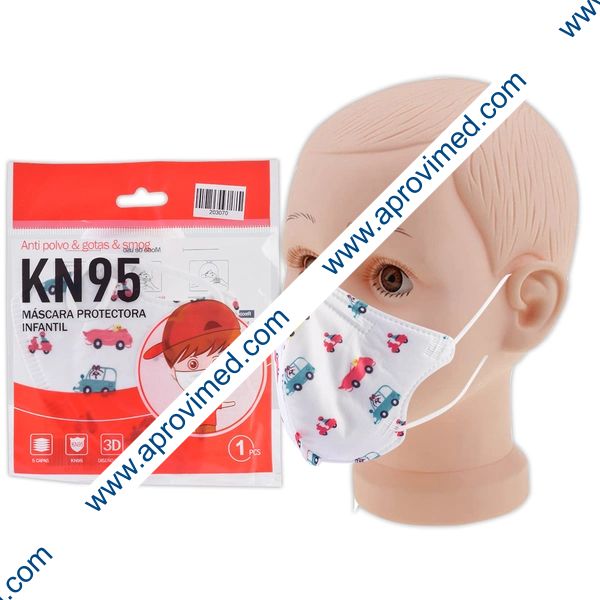 MASCARA PROTECTORA INFANTIL KN95 Col. Blanco c/Figuras BOLSA c/1 Pza.