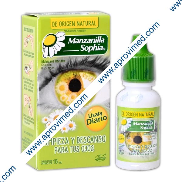 MANZANILLA SOPHIA Sol. Oftálmica Fco. Gotero 15 ML. 0.25 MG/1 ML.