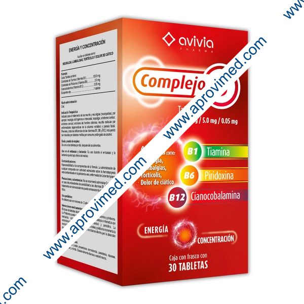 COMPLEJO B (Avivia) c/30 TABS. 100/5/0.05 MG.