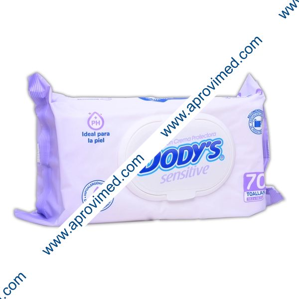 DODYS SENSITIVE Toallitas Húmedas Paq. c/70 Pzs.