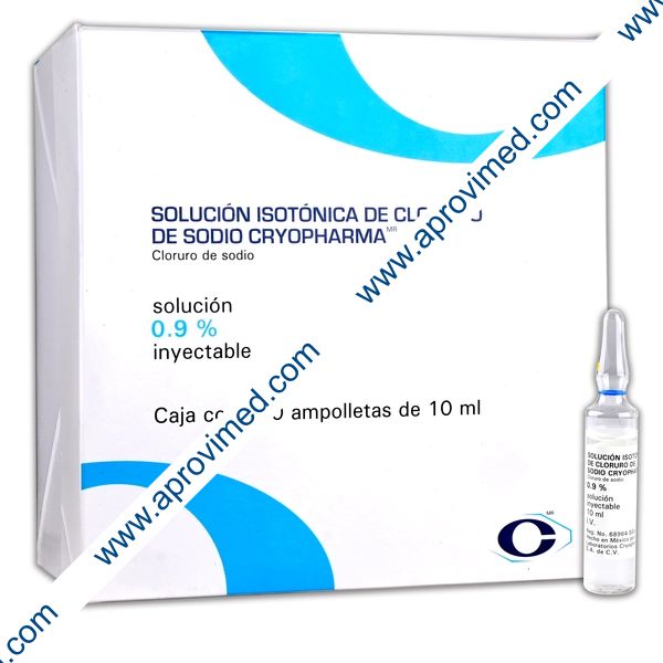 SOL. ISTCA. CLRO. DE SODIO (Cryopharma) Sol. Iny. 0.9% c/100 AMPTAS. 10 ML.