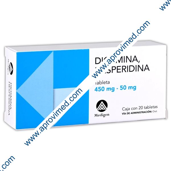 DIOSMINA/HESPERIDINA (Medigen) c/20 TABS. 450/50 MG.