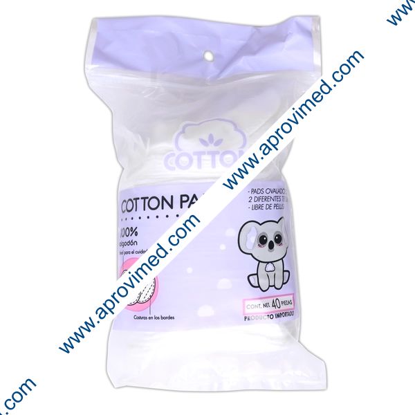 COTTON PADS OVALADAS "Cottoni" Paq. c/40 Pzs.