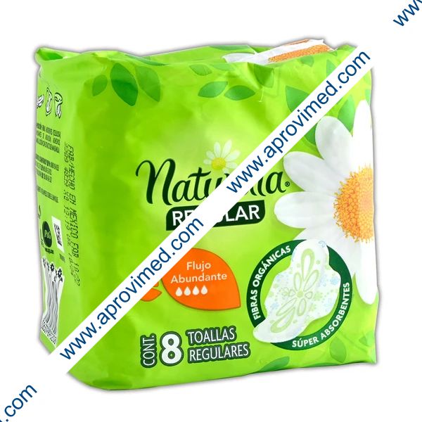 NATURELLA REGULAR Con Alas/Flujo Abundante c/8 TOALLAS.