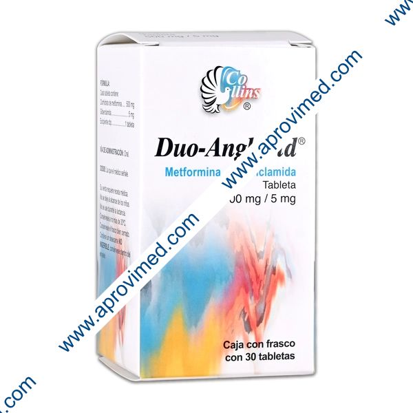 DUO-ANGLUCID c/30 TABS. 500/5.0 MG.