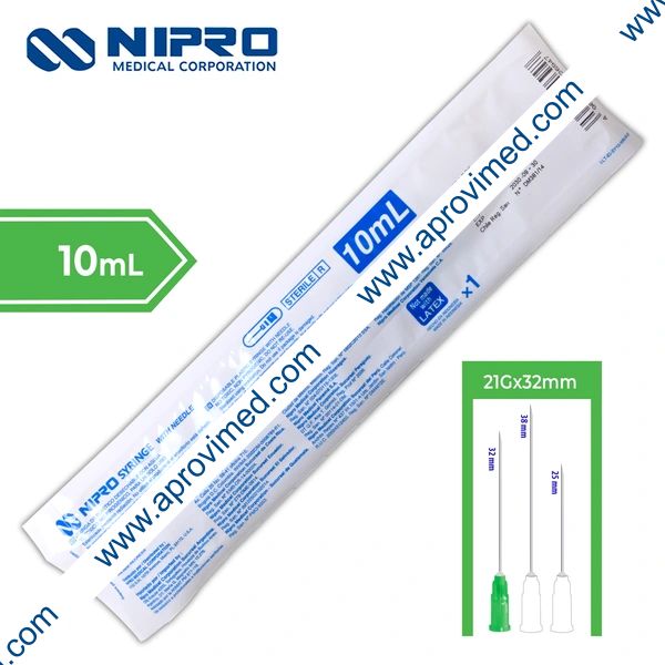 JERINGA 10 mL. (Nipro) c/AGUJA 21Gx32mm. c/1 Pza.