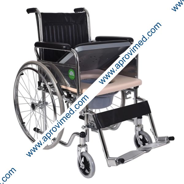 SILLA DE RUEDAS c/CÓMODO y ASIENTO DESMONTABLE 17"