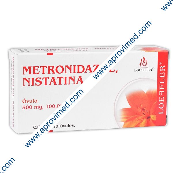 METRONIDAZOL/NISTATINA c/10 ÓVULOS 500 MG/100,000 UI.