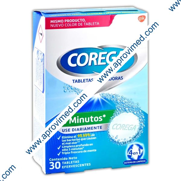 COREGA TABS (3 Minutos) c/30 TABS. LIMPIADORAS EFERVS.