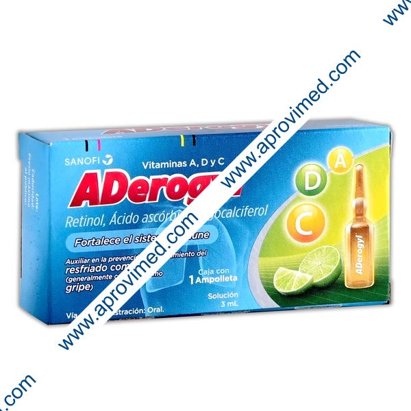 ADEROGYL Sol. Ingerible c/1 AMPTA. 3 ML. 6000 UI/1200 UI/499.65 MG.