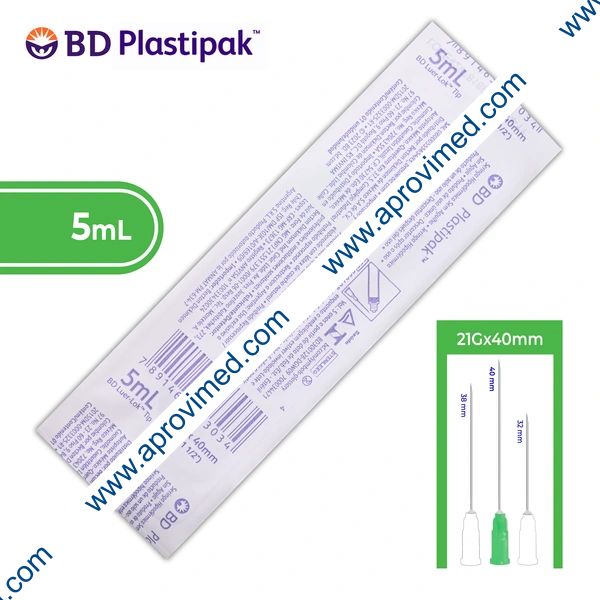 JERINGA  5 mL. (Plastipak) c/AGUJA 21Gx40mm. c/1 Pza.