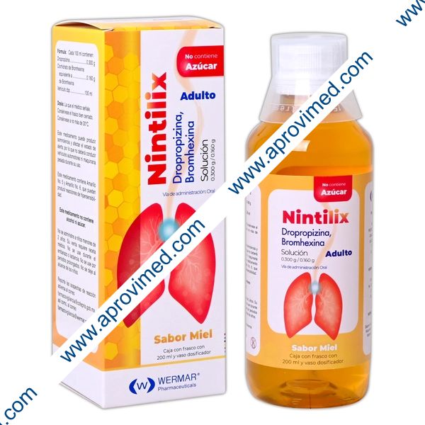 NINTILIX SOL. ADULTO Sab. Miel S/A. Fco. 200 ML. 0.300-0.160 G/100 ML.