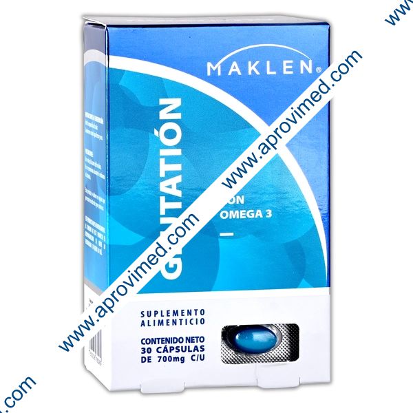 GLUTATIÓN Con OMEGA 3 (Maklen) c/30 CAPS. 700 MG.