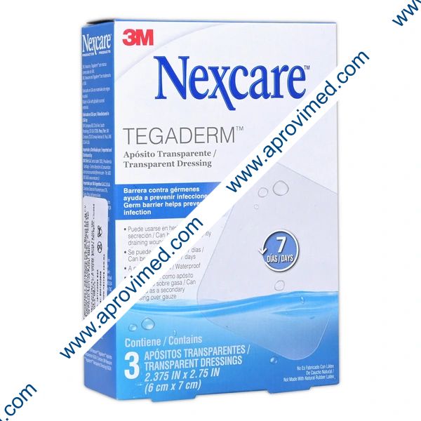TEGADERM Apósito Transparente Estéril  6x7cm Caja c/3 Pzs.