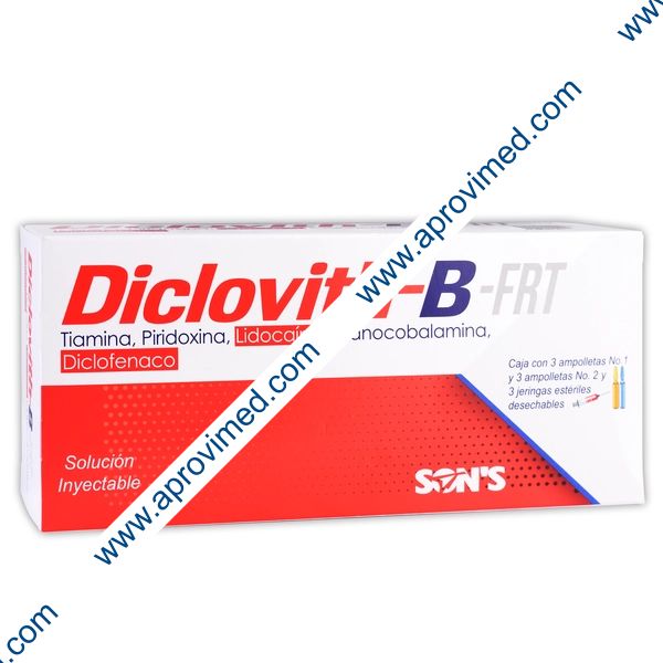 DICLOVITH-B-FRT Sol. Iny. c/3 Dosis 100,100,20,5,75 MG/3 ML. y 3 Jgas.