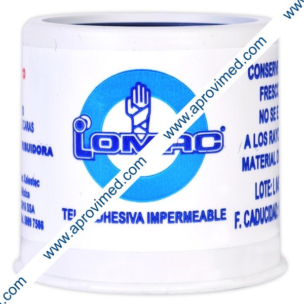 TELA ADHESIVA (Lomac) Carrete A: 2.5cm; L: 1m. c/1 Pza.