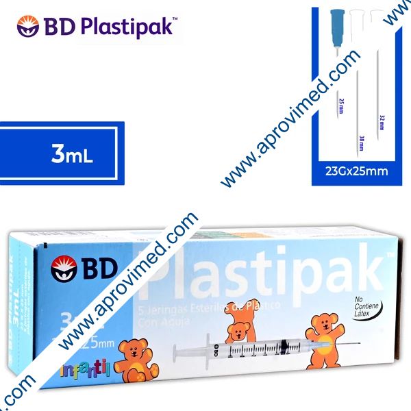 JERINGA  3 mL. (Plastipak) c/AGUJA 23Gx25mm. c/5 Pzs.