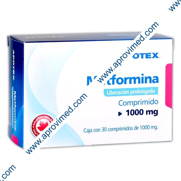 METFORMINA (Apotex) c/30 COMPS. L.P. 1000 MG.