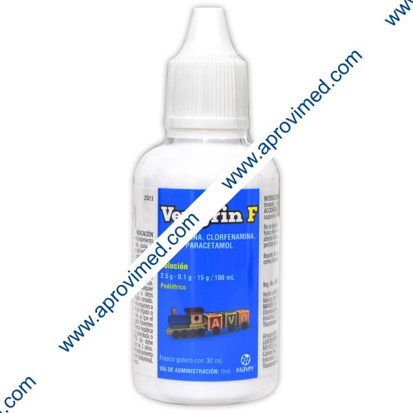 VERIGRIN-F SOL. Pediátrico Fco. Gotero 30 ML. 2.5-0.1-15 G/100 ML.