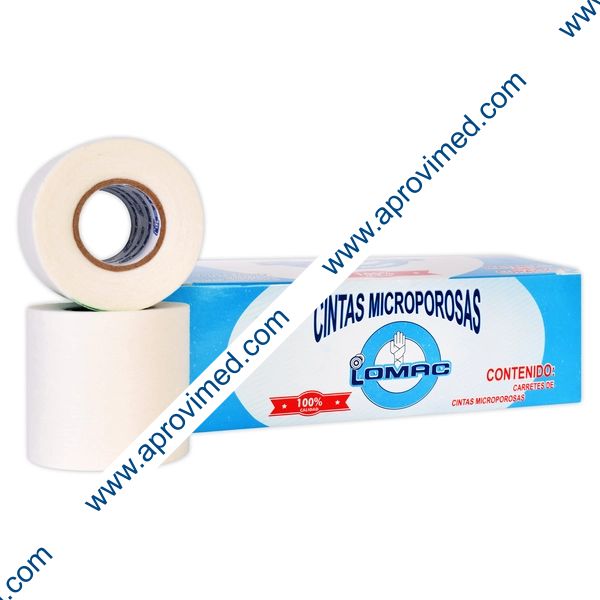 CINTA MICROPOROSA (Lomac) Rollo Col. Blanco A: 5cm; L: 10m. Caja c/6 Pzs.