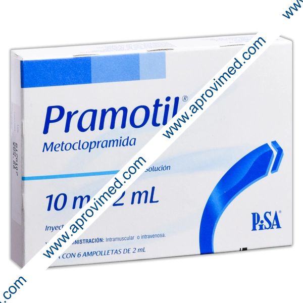 PRAMOTIL Sol. Iny. c/6 AMPTAS. 10 MG/2 ML.