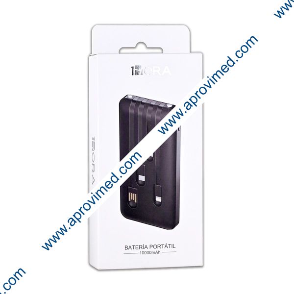 BATERÍA PORTÁTIL 10000mAh Mod. GAR148 Col. Negro Cja. c/1 Pza.