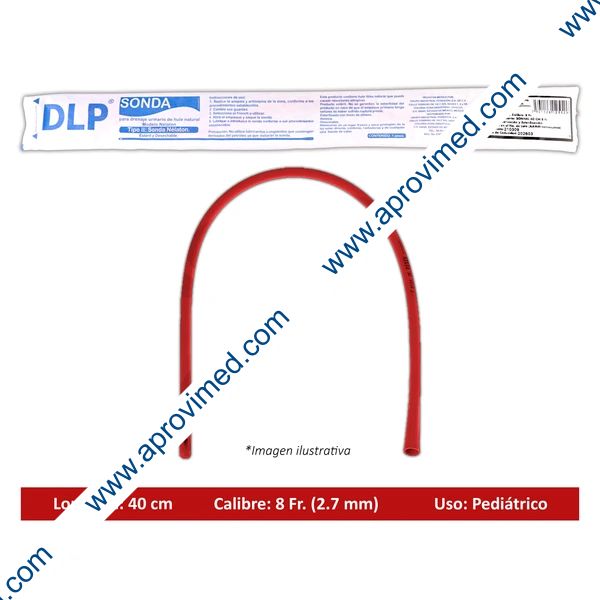 SONDA NÉLATON de LÁTEX (DLP) Long. 40cm. Cal.  8 Fr. c/1 Pza.