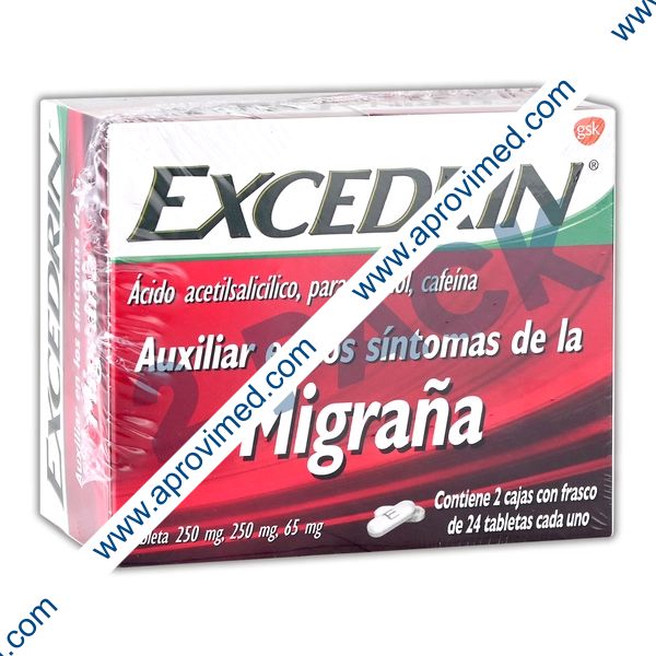 EXCEDRIN MIGRAÑA c/24 TABS. 250/250/65 MG. (2 Pack).