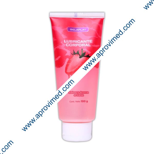LUBRICANTE CORPORAL BELAPLAY Sabor y Aroma FRESA Tubo 100 G.