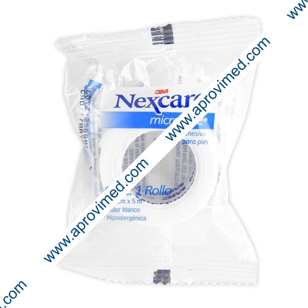 NEXCARE MICROPORE Rollo Col. Blanco A: 2.5cm. (1"); L: 5m. Bolsa c/1 Pza.