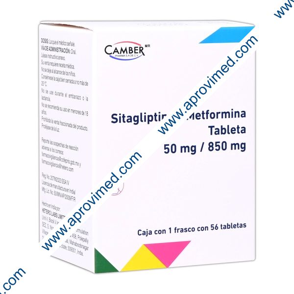 SITAGLIPTINA/METFORMINA (Camber) c/56 TABS. 50/850 MG.