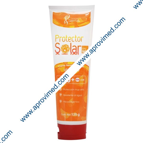 PROTECTOR SOLAR (Serral) FPS 50+ Crema Facial y Corporal TUBO c/125 G.