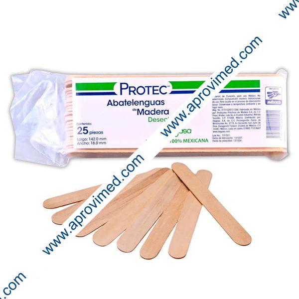 ABATELENGUAS de MADERA (Protec) Paq. c/25 Pzs.