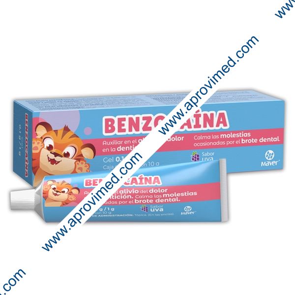 BENZOCAÍNA (Maver) GEL Sabor Uva Tubo c/10 G. 0.1 G/1 G.