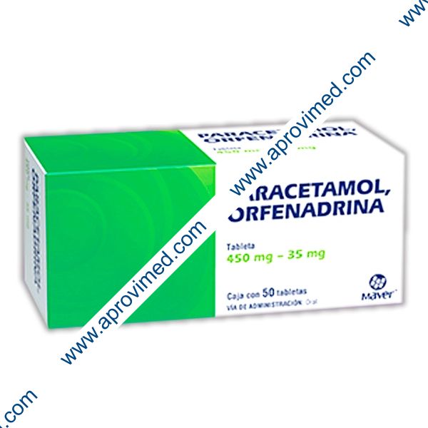 PARACETAMOL/ORFENADRINA (Maver) c/50 TABS. 450/35 MG.