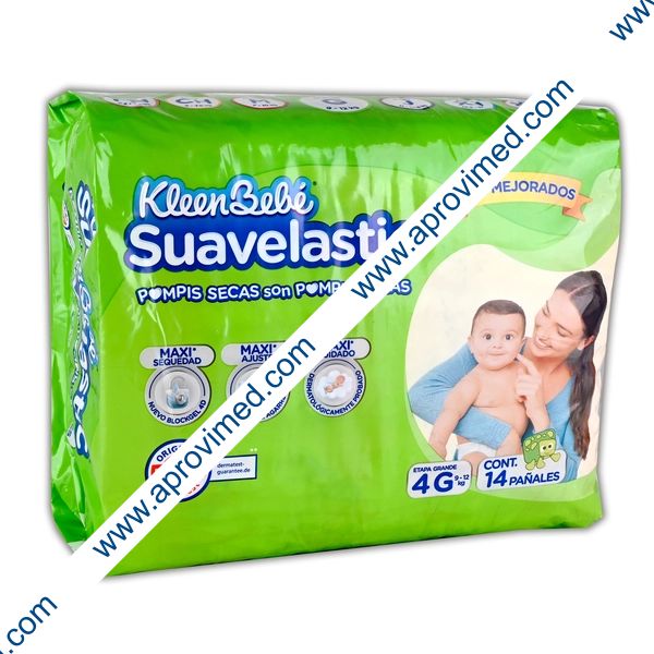 KLEENBEBÉ SUAVELASTIC GRANDE (Etapa 4 / 9-12 Kg.) c/14 Pzs.