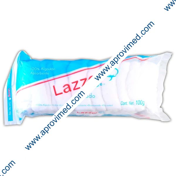 ALGODÓN ABSORBENTE PLISADO (Lazzer Care) Bolsa c/100 G.