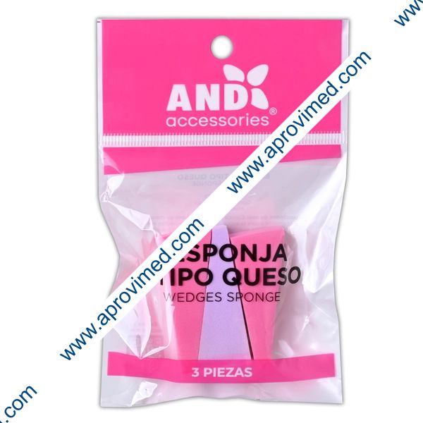 ESPONJA PARA MAQUILLAJE TIPO QUESO (And) Bolsa c/3 Pzs.