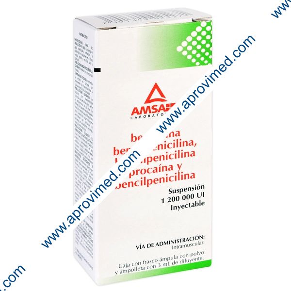 BENZATINA BPNA./BPNA.PROC./BPNA. (Amsa) Susp. Iny. c/1 FCO. AMP. 1´200M UI/3 ML.