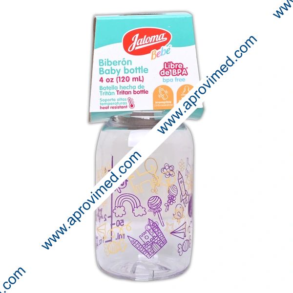 BIBERÓN CRISTALINO c/MAMILA (Jaloma) Unisex 4 OZ/120 ML.