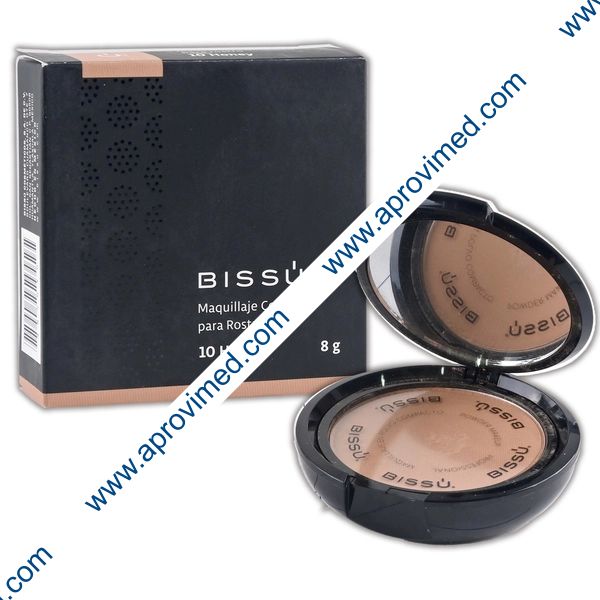 BISSÚ MAQUILLAJE COMPACTO p/ROSTRO Tono 10-Honey c/1 Pza. 8 G.