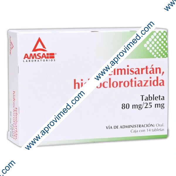 TELMISARTÁN/HIDROCLOROTIAZIDA (Amsa) c/14 TABS. 80/25 MG.