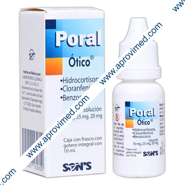 PORAL ÓTICO SOL. Fco. Gotero 10 ML. 10-25-20 MG/1 ML.