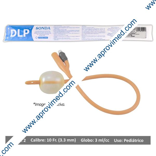 SONDA FOLEY de LATEX (DLP) 2V/GLB 3/Cal. 10 Fr. c/1 Pza.