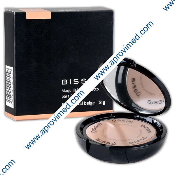 BISSÚ MAQUILLAJE COMPACTO p/ROSTRO (A.M.) Tono 06-Natural Beige c/1 Pza. 8 G.