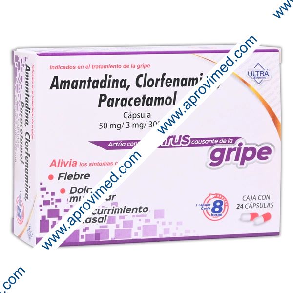 AMANTADINA/CLORFNA./PARCTML. (Ultra) c/24 CAPS. 50/3/300 MG.