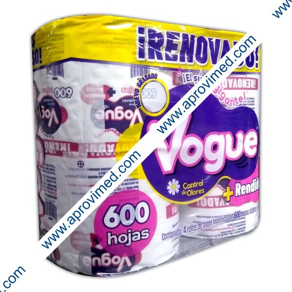 VOGUE Papel Higiénico c/600 Hojas Paq. c/4 ROLLOS.