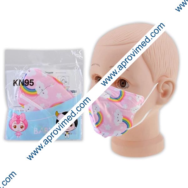 MASCARA PROTECTORA INFANTIL KN95 Col. Rosa c/Figuras BOLSA c/1 Pza.