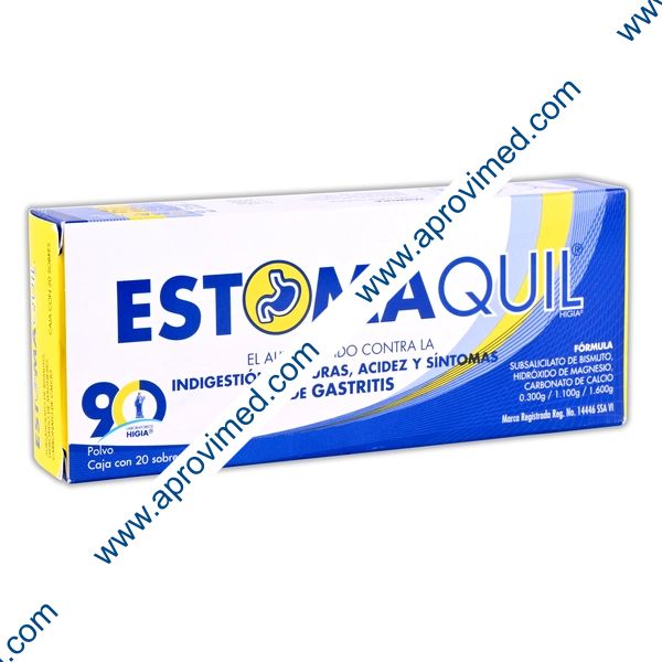 ESTOMAQUIL Caja c/20 SOBS. 3 G. POLVO 0.300-1.100-1.600 G.